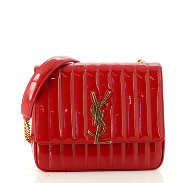 Saint Laurent Vicky Crossbody Bag Vertical Quilted Patent Large