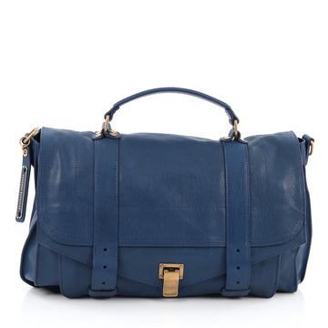 Proenza Schouler PS1 Satchel Leather Large Blue