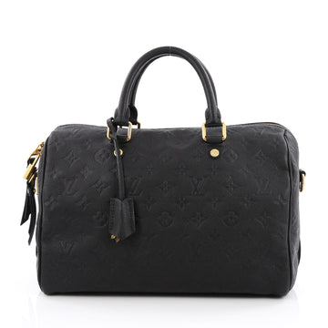 Louis Vuitton Speedy Bandouliere Bag Monogram Empreinte Leather 30 Black