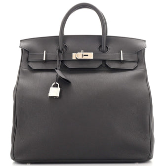 Hermes HAC Birkin Bag Black Togo with Palladium Hardware 40