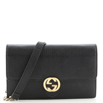 Gucci Interlocking Wallet on Chain (Outlet) Leather