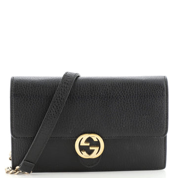 Gucci Interlocking Wallet on Chain (Outlet) Leather