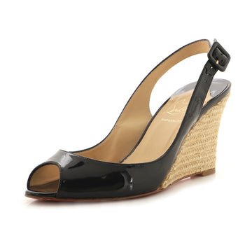 Christian Louboutin Women's Puglia Espadrille Wedge Sandals Patent