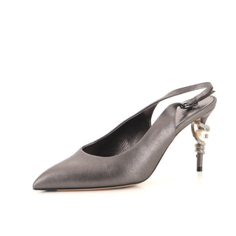 Chanel Women's Snake Pearl Heels Leather