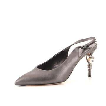 Chanel Women's Snake Pearl Heels Leather