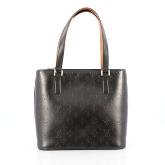 Louis Vuitton Mat Stockton Handbag Monogram Vernis Gray
