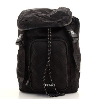 Versace Medusa Double Buckle Technical Backpack Greca Nylon Large