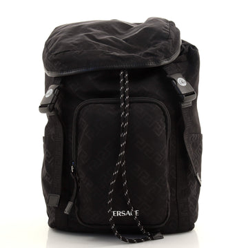 Versace Medusa Double Buckle Technical Backpack Greca Nylon Large