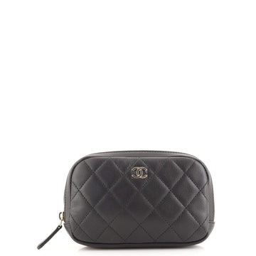 Chanel Curvy Cosmetic Pouch Quilted Caviar Small