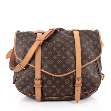 Louis Vuitton Saumur Handbag Monogram Canvas 43 Brown