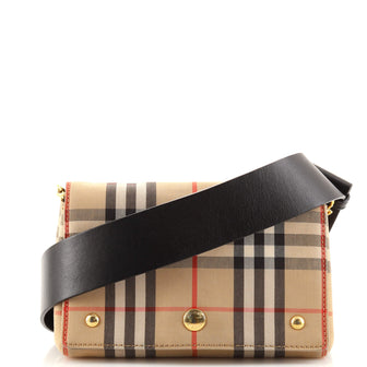 Burberry Hackberry Shoulder Bag Vintage Check Canvas Small