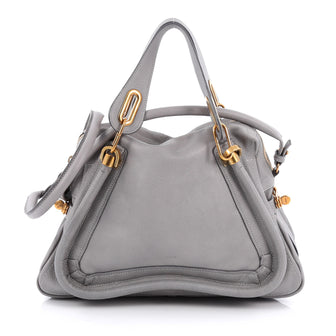 Chloe Paraty Top Handle Bag Leather Medium gray