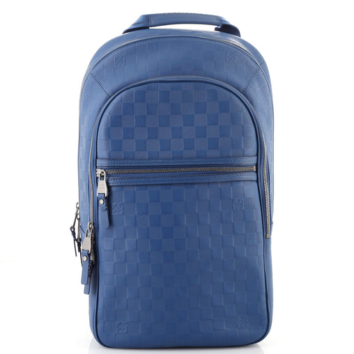 Auth LOUIS VUITTON Damier Infini Backpack Blue N41353 - z8440 Louis Vuitton Damier Infini Michael Backpack Neptune 1779368  main image 4
