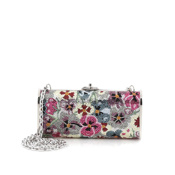 Judith Leiber Floral Minaudiere Crystal Small pink