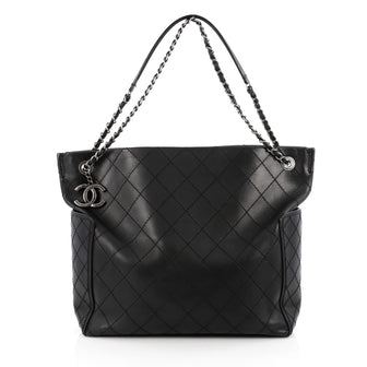 Chanel CC Pocket Shoulder Bag Quilted Calfskin Large black