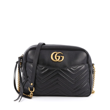 Gucci Marmont Shoulder Bag Matelasse Leather Medium Black