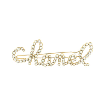 Chanel Swirling Logo Hair Clip Faux Pearls and Crystal Embellished Metal