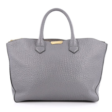 Burberry Dewsbury Convertible Tote Heritage Grained Leather Medium Gray