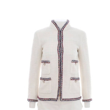 Chanel Women's Braided Edge Four Pocket Jacket Tweed