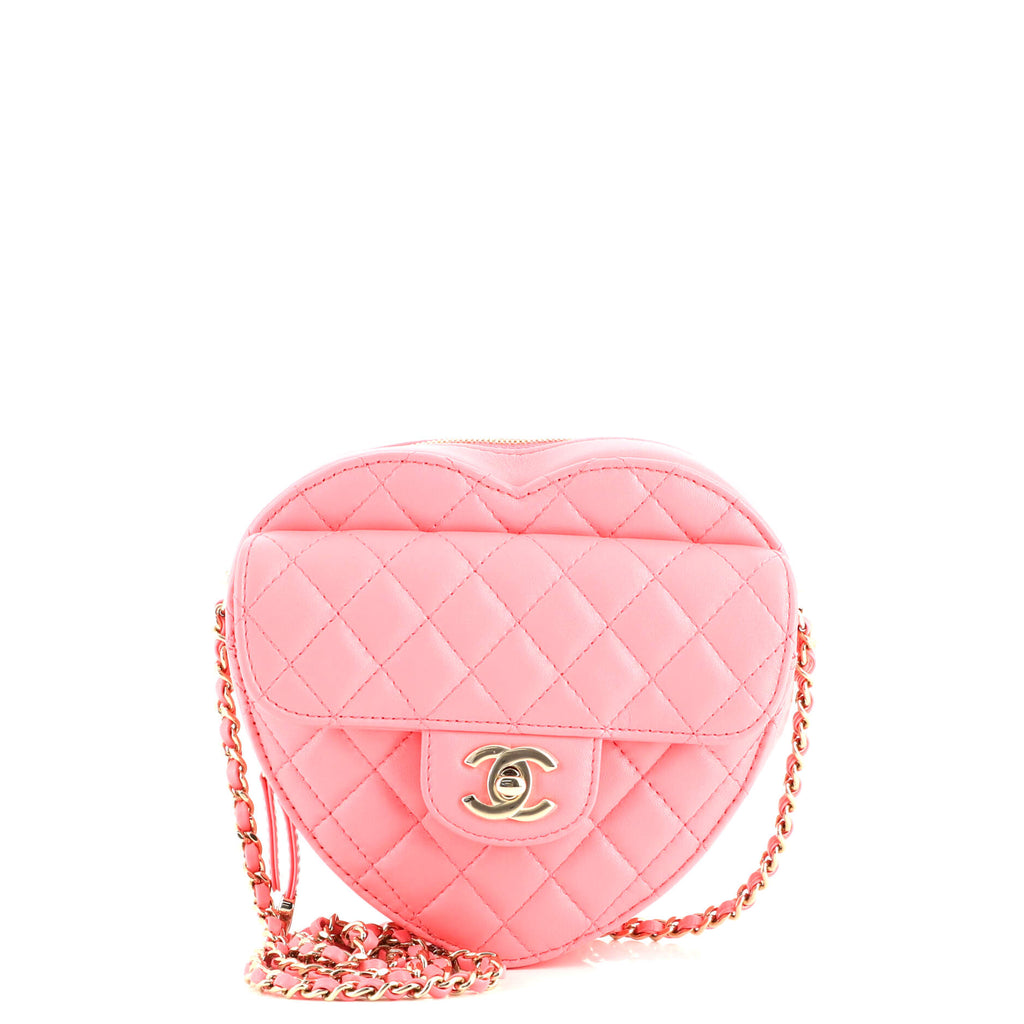 Chanel CC in Love Heart Bag Quilted Lambskin Pink 1741421