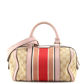 Gucci Vintage Web Boston Bag GG Canvas Small