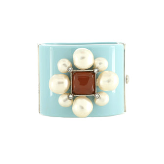 Chanel CC Cluster Cuff Bracelet Resin with Metal, Crystals and Faux Pearls