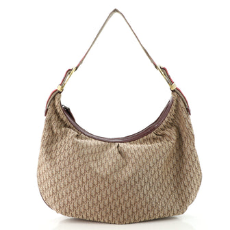 Christian Dior Vintage Zip Hobo Diorissimo Canvas Medium