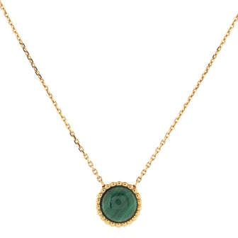 Van Cleef & Arpels Perlee Couleurs Pendant Necklace 18K Yellow Gold and Malachite