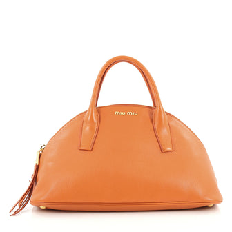 Miu Miu Madras Bauletto Bag Leather Medium orange