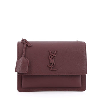 Saint Laurent Sunset Satchel Leather Medium purple