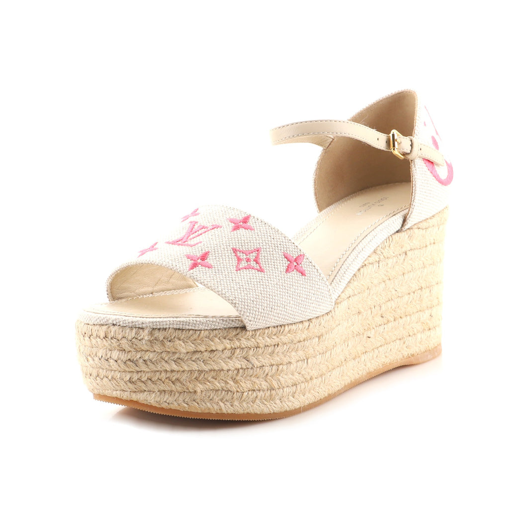 Women's Starboard Wedge Espadrille Sandals Limited Edition Escale Monogram  Giant