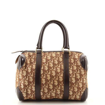Christian Dior Vintage Trotter Boston Bag Diorissimo Canvas Small