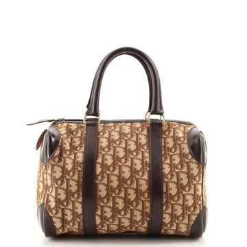 Christian Dior Vintage Trotter Boston Bag Diorissimo Canvas Small