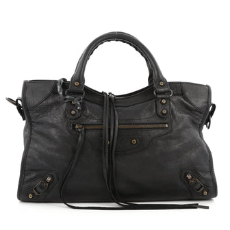 Balenciaga City Classic Studs Handbag Leather Medium black