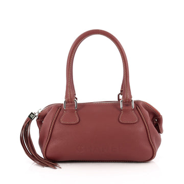 Chanel Lax Tassel Bag Pebbled Leather Medium pink