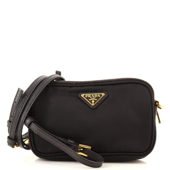 Prada Double Zip Mini Camera Bag in Black