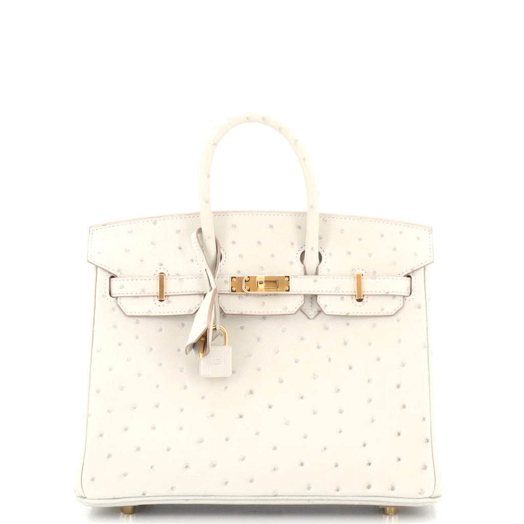 Birkin 25 ostrich handbag Hermès Gold in Ostrich - 32147266