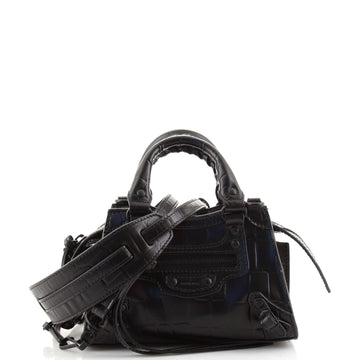 Balenciaga Neo Classic City Bag Crocodile Embossed Leather Mini