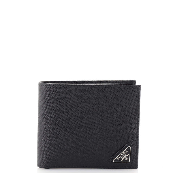 Prada Black Saffiano Bicolo Leather Bifold Wallet Prada