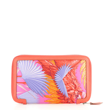 Hermes Soie Cool Wallet Printed Silk and Epsom Long