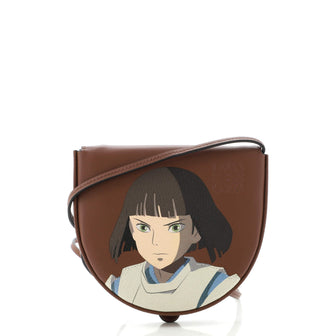 Loewe Spirited Away Heel Pouch Crossbody Bag Printed Leather Small