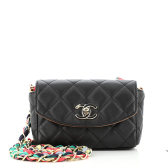 Chanel RIbbon Chain Flap Bag Quilted Lambskin Mini