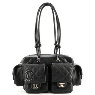Chanel Cambon Multipocket Reporter Bag Quilted Lambskin Small