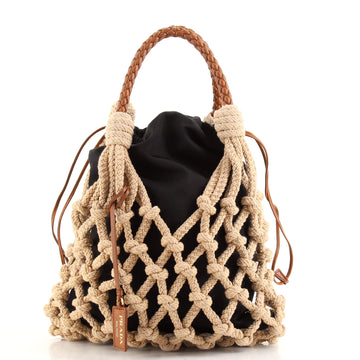 Prada Fishnet Tote Woven Cord