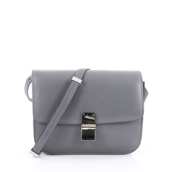 Celine Box Bag Smooth Leather Medium gray