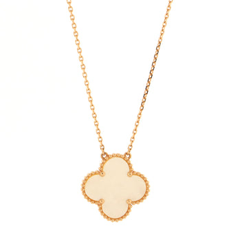 Van Cleef & Arpels Ginza Edition Magic Alhambra Pendant Necklace 18K Rose Gold and Mother of Pearl