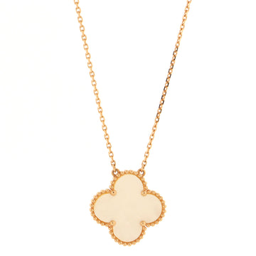 Van Cleef & Arpels Ginza Edition Magic Alhambra Pendant Necklace 18K Rose Gold and Mother of Pearl