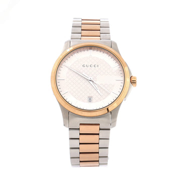 Gucci G-Timeless Diamante Quartz Watch Stainless Steel and Plated Metal 38