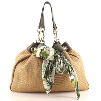 Gucci Positano Tote Raffia with Snakeskin Large