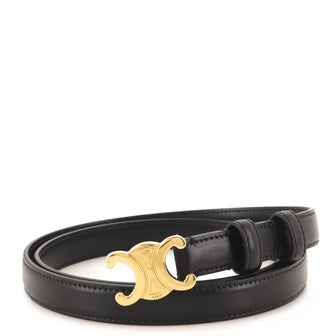 Celine Triomphe Belt Leather and Metal Thin